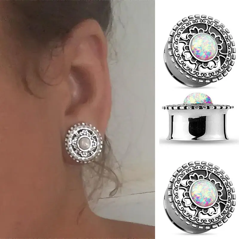 1 PC Flesh Tunnel Plug Glitter Glitzer Fake Plug Tunnel Piercing Ohrstecker Neuflesh tunnels
