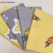 Хлопок серый желтый большие звезды оранжевый серый морковь саржевая ткань для DIY детское постельное белье одежда платье Декор лоскутное ремесло ткань