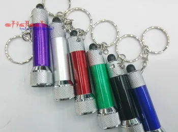 

by dhl or ems 500 pieces White Mini 5 LED keychain torch Portable Mini Flashlight Light Torch Aluminum Keychain KeyRing Chain