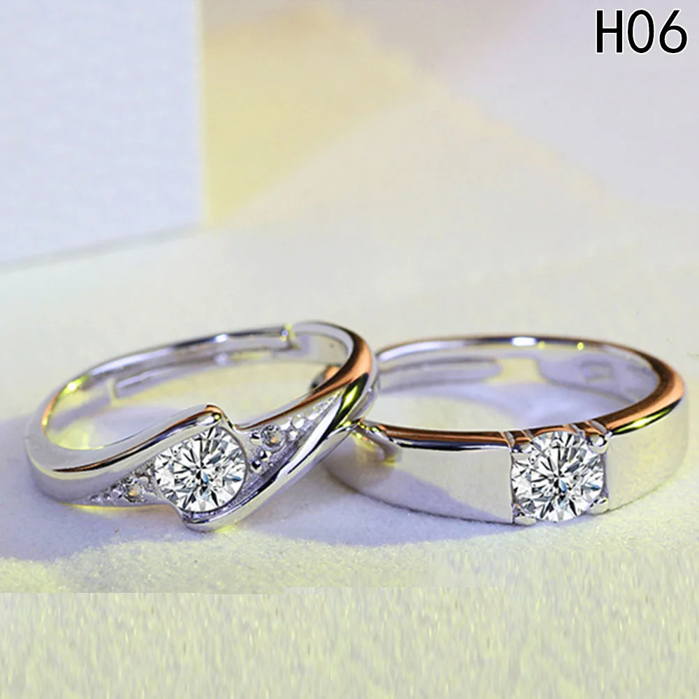 1 пара, кольцо обручальное кольцо для влюбленных, пара пар, набор колец для мужчин для женщин для любовников, классические ювелирные изделия для свадебной вечеринки - Цвет основного камня: H06