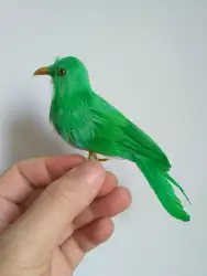 Мини моделирование зеленая птица МОДЕЛЬ полиэтилен и меха маленькая птичка кукла подарок около 12 см 0900