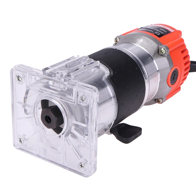 110V 750W 1/4″ 60HZ 30000r/min Corded Electric Hand Trimmer Wood Laminator Router Joiners Tools External Carbon Brush Lift Knob