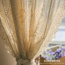 240*260 см хлопок бежевый ручной работы винтажные вязаные занавески Las cortinas Rideau Le tende Der vorhang Gardin готовые занавески