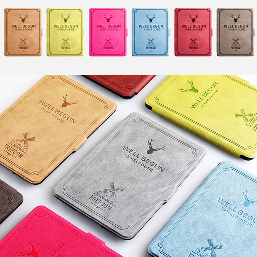 Per Amazon Kindle Paperwhite 1 2 3 Custodia Cartoon Deer Printed Pu Leather Cover Per Kindle Paperwhite 1 2 3 Ebook Cover 6''