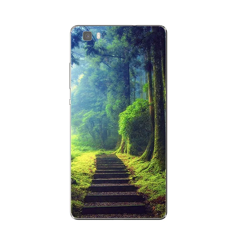 Untuk Huawei P8/P8 P9 Lite Plus G9 Shell Kehormatan 5C 7 7I Kembali Cover Mate 7 8 Ponsel Pemandangan Indah Desain Dicat