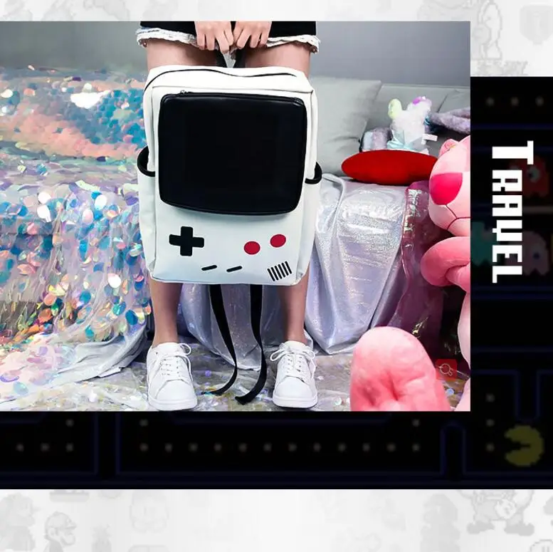 Новый стиль японский рюкзак GameBoy черного и белого цвета игровая консоль аниме