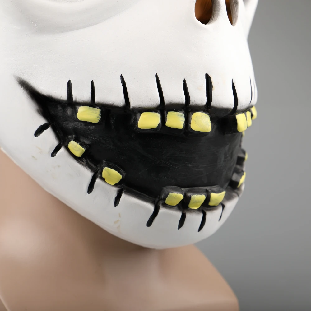 Movie The Nightmare Before Christmas Jack Skellington Cosplay Face Masks Pumpkin King Full Head White Latex Props Halloween Gift (11)