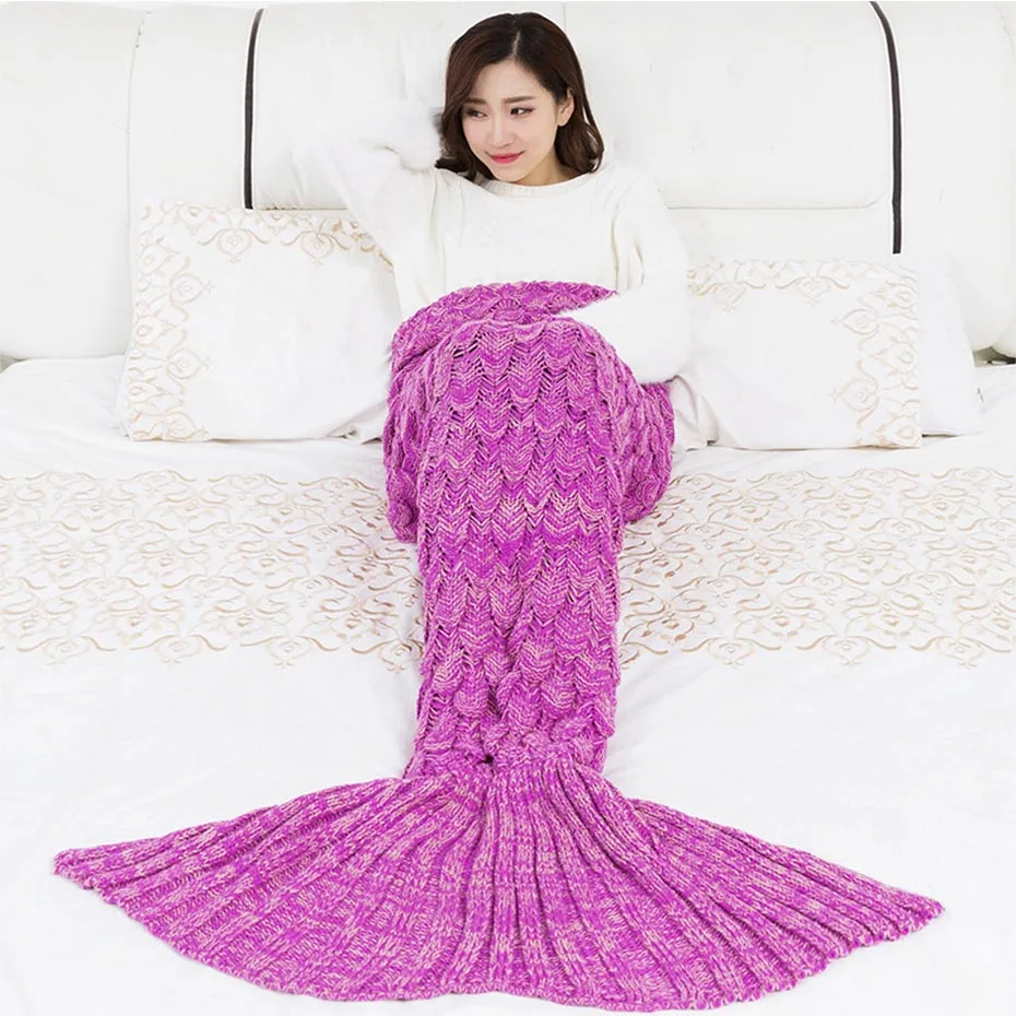 ISINOTEX, мягкое вязаное одеяло «хвост русалки», спальный мешок ручной работы для детей и взрослых, лучший подарок на день рождения и Рождество