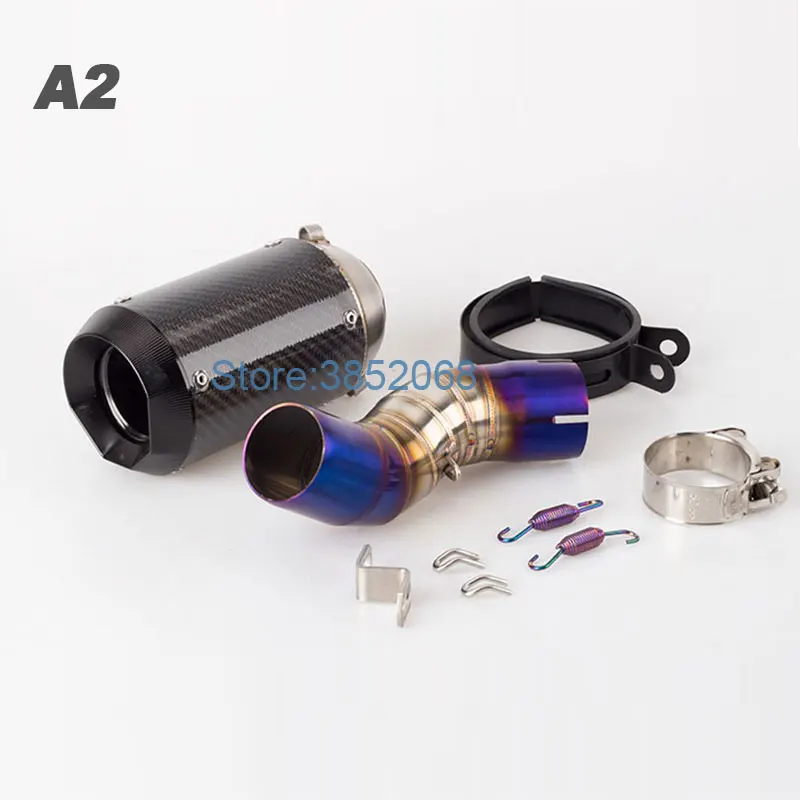 

Universal 51mm Motorcycle Carbon Fiber Exhaust Motorbike Muffler Escape Link Pipe Slip on 17-18 Year Motorcycle Kawasaki Z900