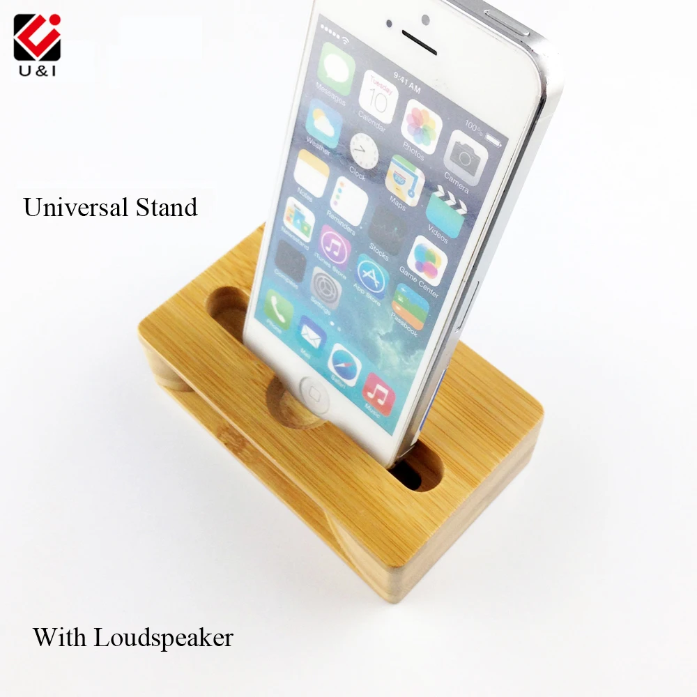 Wood Stand U&ampI Universal Lazy Holder Bamboo Voice Amplifier Wooden Tablet Loudspeaker Smartphone Station Speaker Bracket | Мобильные