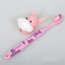 Детская одежда с рисунком из мультфильма с изображением коровы; милый кролик набор зубных щеток для детей мягкая зубная Обучение Чистка зубов инструмент с Зубная щётка держатель