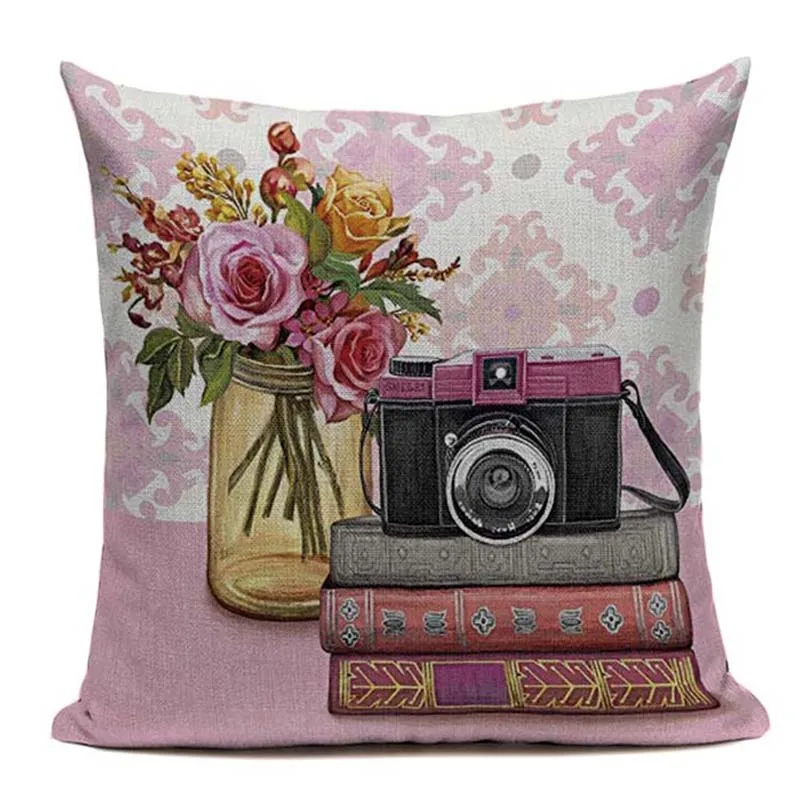 Винтажные Декоративные Чехлы для подушек, розовые, зеленые, весенние наволочки для подушек, высокое качество, цветочный чехол для дивана, для комнаты, настраиваемый - Цвет: 16022