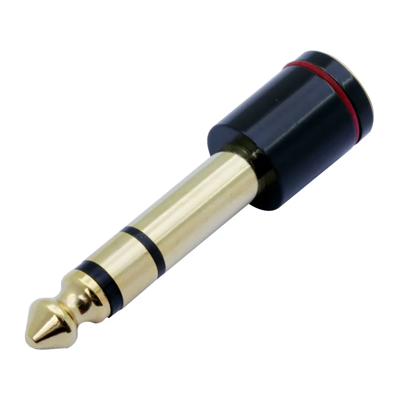 100PCS 3 Pole Stereo 6 35mm Male to 3 5mm Female Stereo Adatper TRS Microphone Headphone Jack Adapter R Connectors Wholesales
