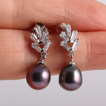 

2020 new creative freshwater natural pearl 7-8mm copper ear nail DIY accessories ear decoration stud earrings for women