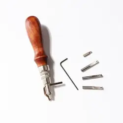 5 в 1 Pro Кожевенное ремесло инструмент регулируемая ручка шить Вышивание и резиновая складок кожи Инструменты