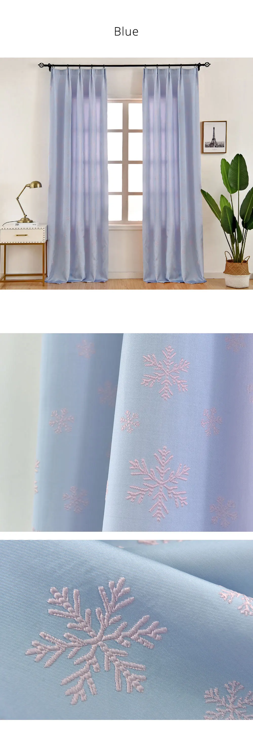 smt607_NAPEARL Snow Jacquard Semi Shade Curtain for Bedroom Window Fantasy Dream Elegant Drop Fabric High Quality Fabric Floral Drapes (4)