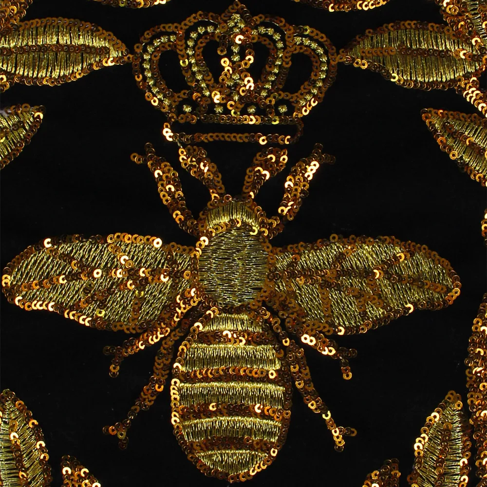 10pieces-Wreath-Gold-Sequins-Crown-Bee-Patches-Embroidery-Applique-Clothes-Craft-Sew-On-Garment-Stickers-TH558 (1)