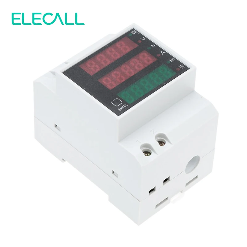 ELECALL D52-2047 din-рейку цифровой измеритель мощности счетчик энергии AC80-300V вольтметр переменного тока 0-100A амперметр