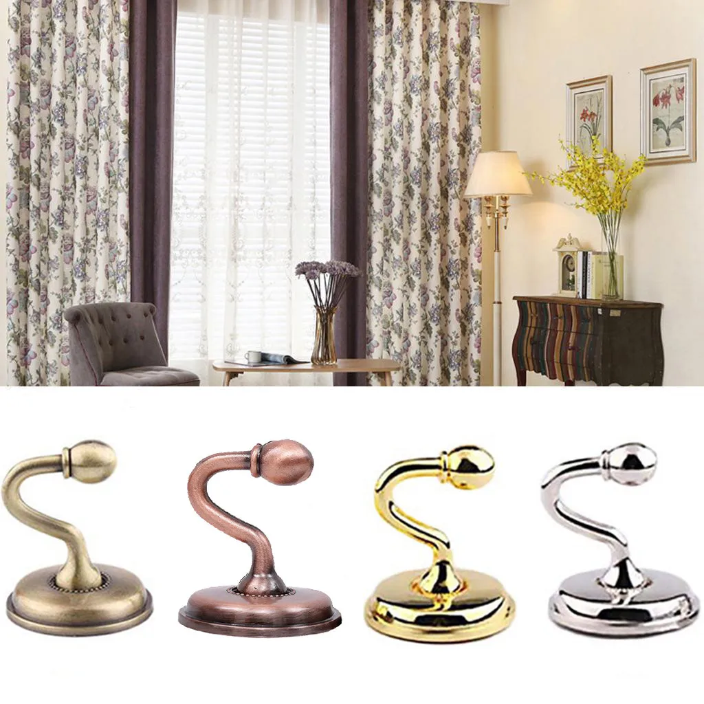 

2x Metal European Curtain Coat Wall Hook Zinc Alloy High-grade Hook Clothes Key Hat Storage Rack 4 Colours Optional