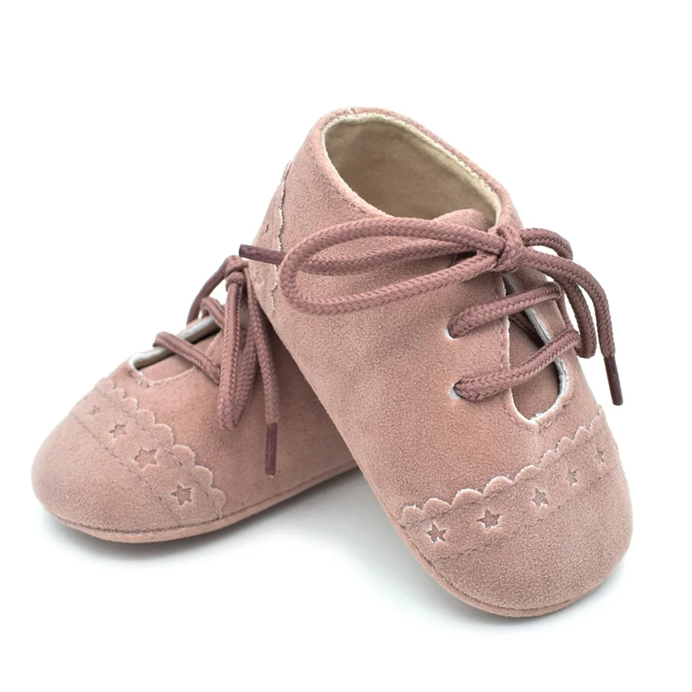 Детские ботиночки для новорожденных и малышей, для мальчиков для девочек на мягкой подошве обувь для младенцев милые Мокасины на шнуровке Обувь для детей Демисезонный От 0 до 18 лет - Цвет: Фиолетовый