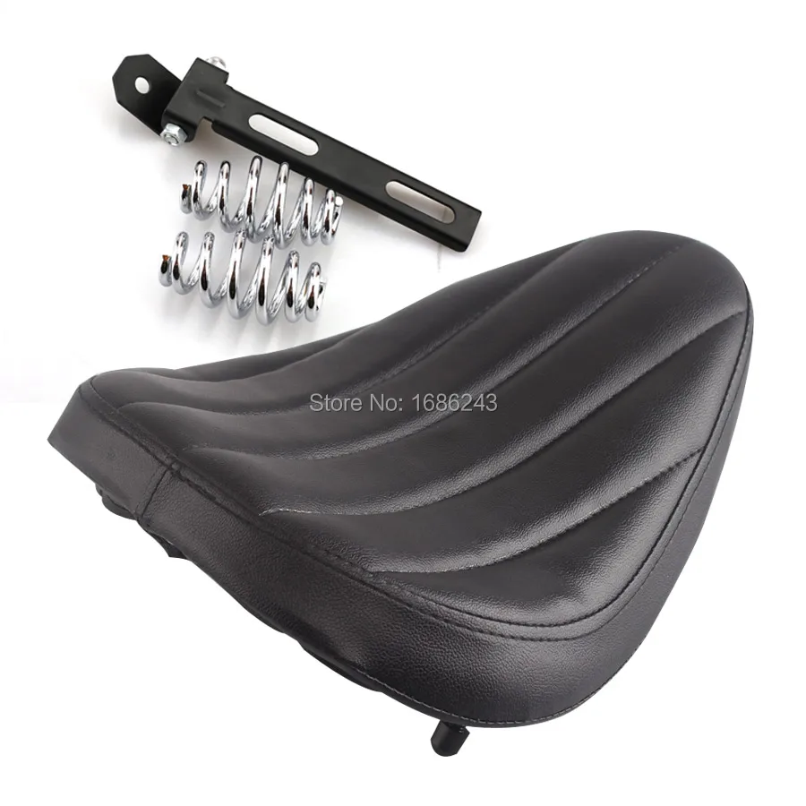 

Motorcycle Black SOLO Seat Bracket 3" Spring Chrome Kit Bobber Chopper Custom New