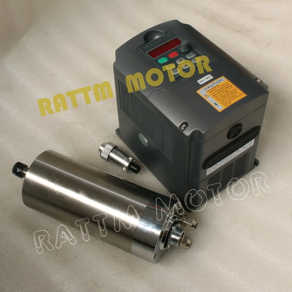 

1.5KW Water-cooled ER11 spindle motor 220V, 24000rpm & 1.5kw Inverter VFD 2HP 220V
