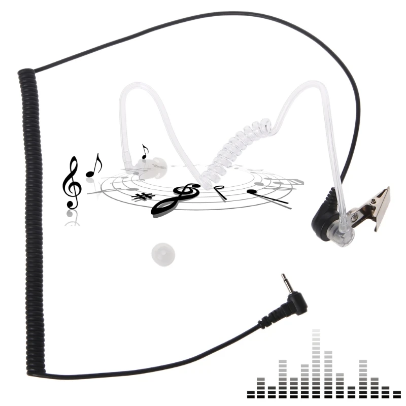 

Soft Earbud 2.5mm Earpiece 1-Pin Plug Walkie Talkie Acoustic Tube In-Ear Two Ways Radio Headsets Earphones 52.5cm