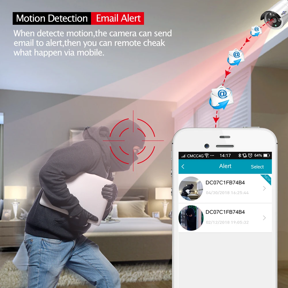  Hiseeu H.265 1080P POE IP Camera 2MP Bullet CCTV IP Camera ONVIF 2.0 for POE NVR System Waterproof  - 32852279631