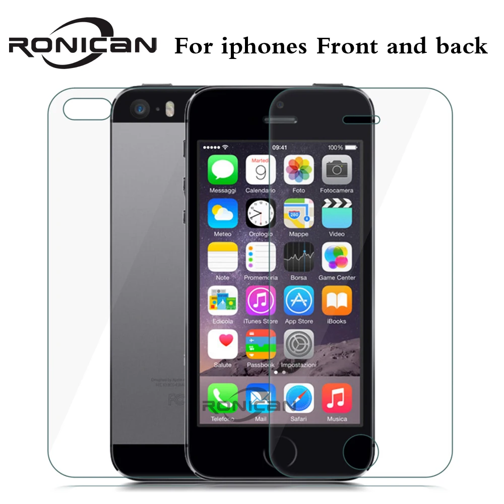 

2pcs/lot Front+Back Screen Protector for iPhone 8 7 6 5s 5c SE 4s 4 6 7 8 plus Tempered Glass for iPhone X Protective Glass Film