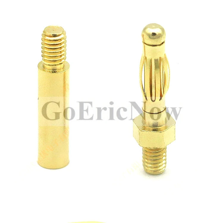 바나나 플러그 패널 마운트, 4mm, 순수 구리 수/암/금 도금 커넥터 잭, M4 스레드, 50 개
