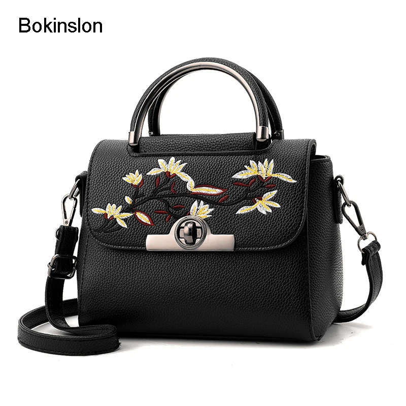 

Bokinslon Women Small Square Bags PU Leather Fashion Woman Handbags Printing Popular Female Crossbody bags