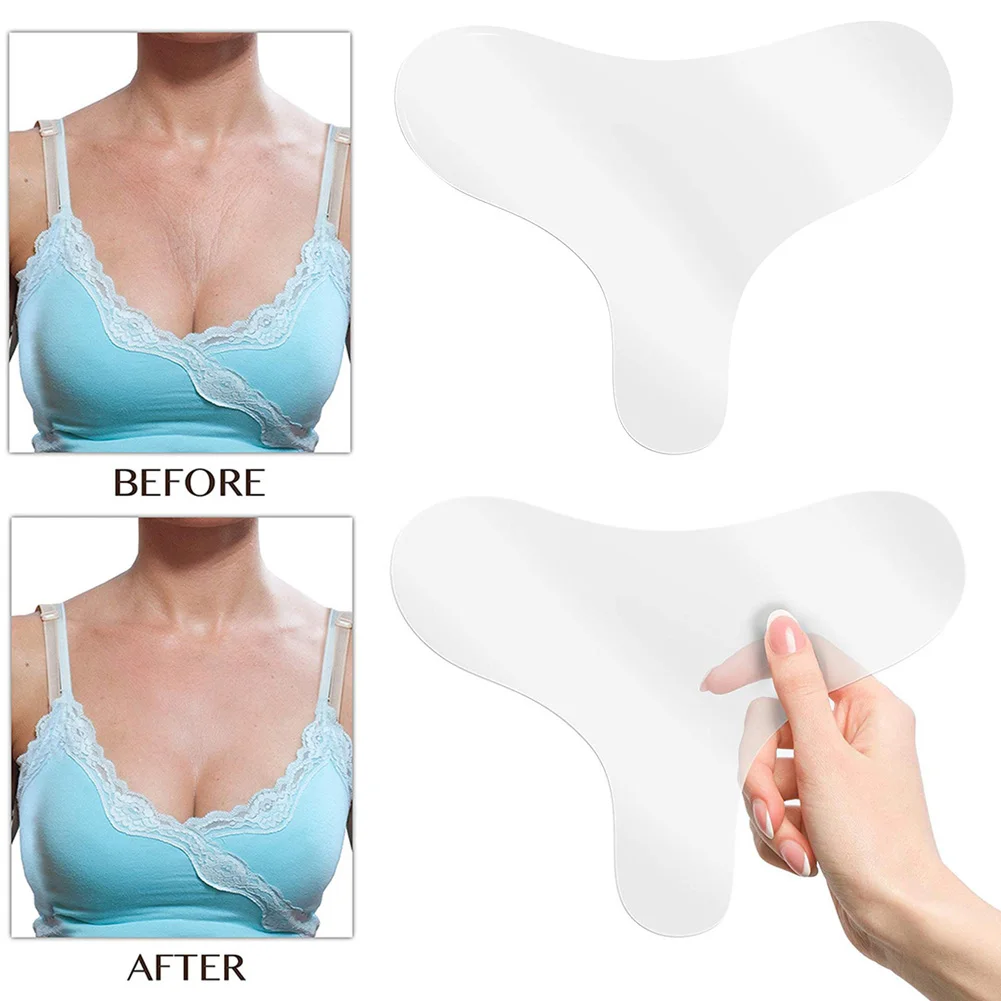 Transparent Reusable AntiWrinkle Chest Pad Silicone Care Pads for Anti
