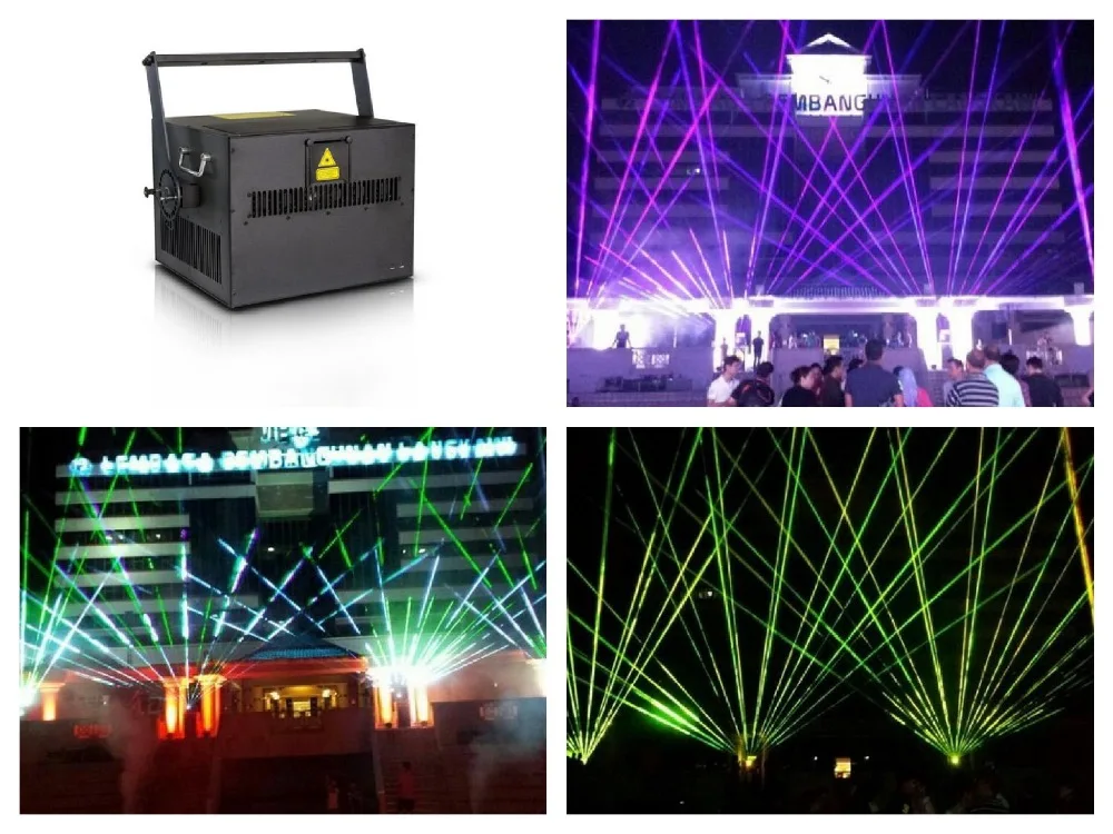 

Flightcase+ High power Full color RGB 12W Animation Laser DJ Light EMS4000 X/Y axix, power knobs ILDA in/out