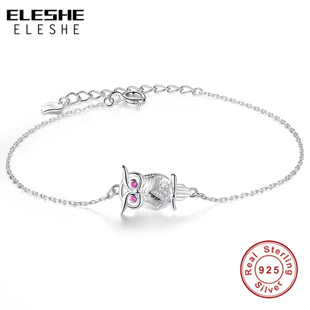 Eleshe 2017 Wedding Charm Bracelets For Women 925 Sterling Silver Eleshe 2017 Wedding Charm Bracelets For Women 925 Sterling Silver Chain Austrian Crystal Bracelet Animal Owl
