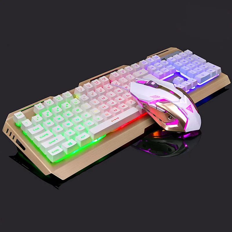 

Mechanical Gaming Keyboard Mouse Set Wired Anti-slip Breathing Light USB For Computer QJY99