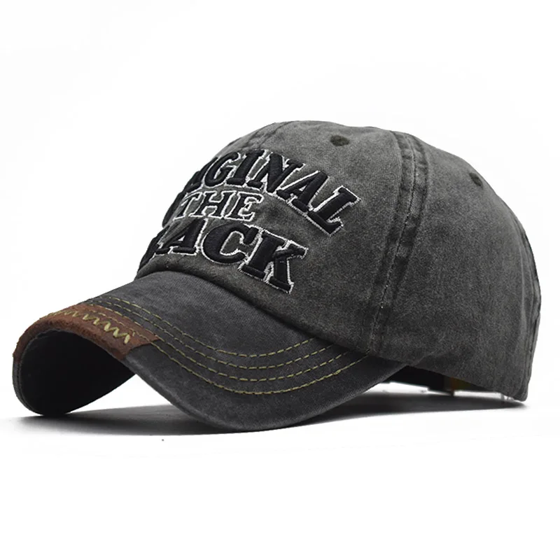 LADUNDI Black Baseball Cap Women's Fashion Hip Hop Hat Men Retro Washed Baseball Caps Unisex Adjustable Embroidery Hat - Цвет: 04