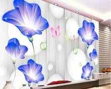 beibehang 2017 new Modern New Fashion Wallpaper Simple Blue Trumpet Beautiful Soft Bags Background Wall papel de parede tapety