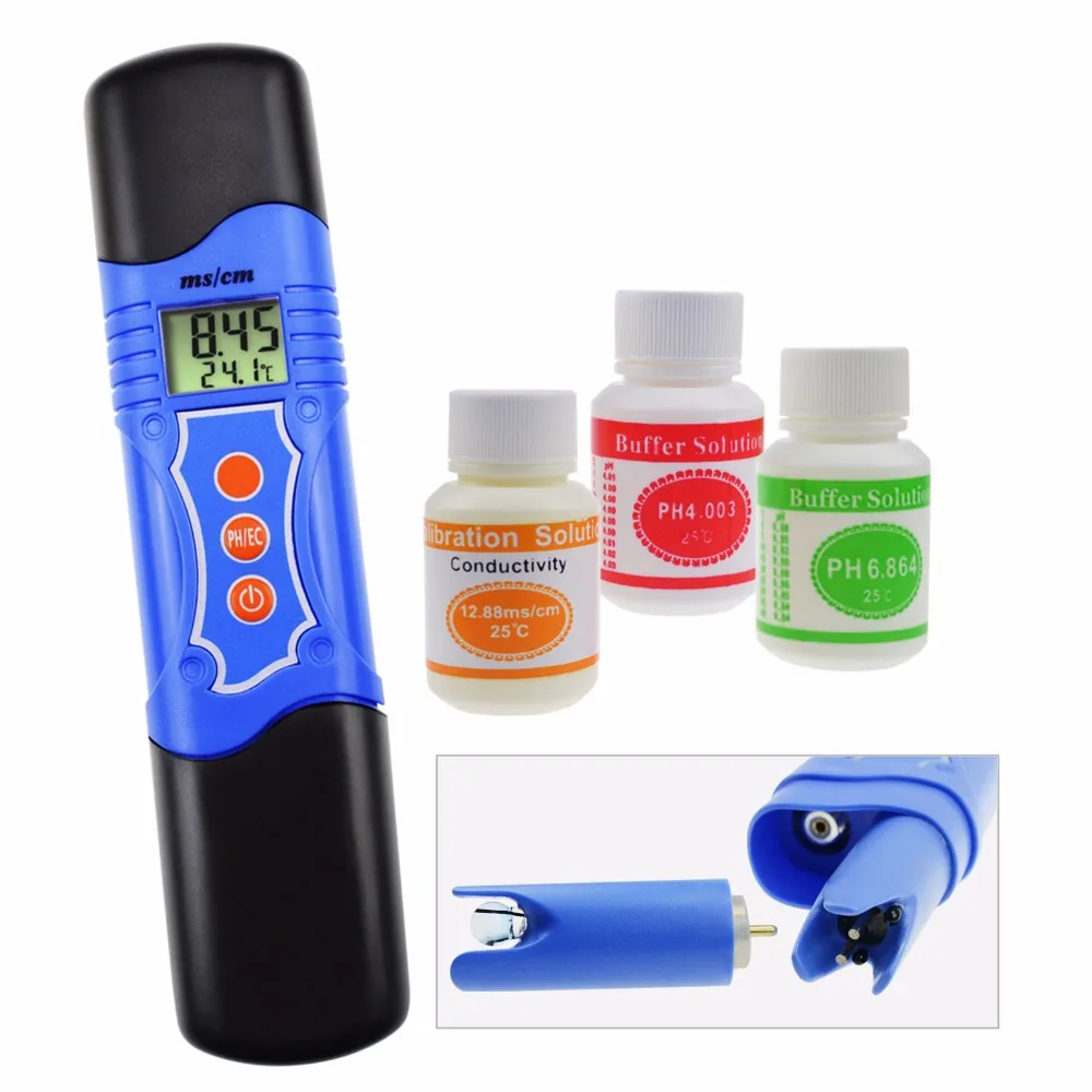 

3-in-1 pH Temperature Conductivity EC Meter Tester Digital Pen-Type ATC Aquarium, Tank, Swimming Pool, Lab, Spa, 19.99 mS/cm