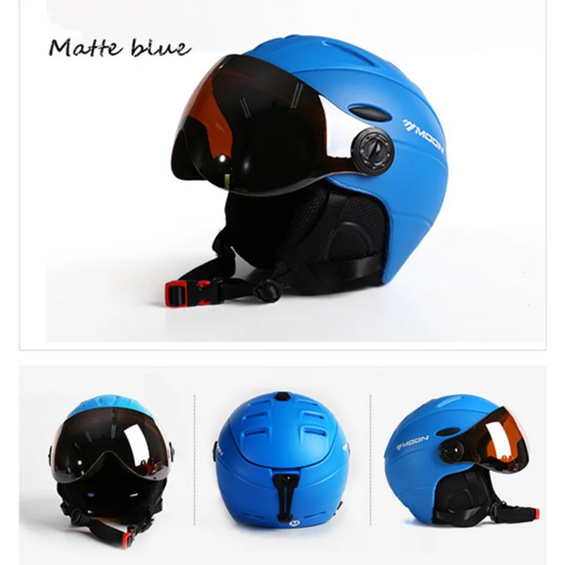 القمر نظارات التزلج خوذة تكاملي مصبوب PC + EPS CE شهادة خوذة تزلج الرياضة في الهواء الطلق تزلج على الجليد التزلج