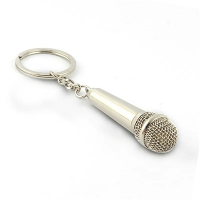 Горячий певец брелок в виде микрофона креативный металлический сплав креативная музыкальная цепочка для ключей в подарок брелок для ключей модная цепочка для ключей женская сумка