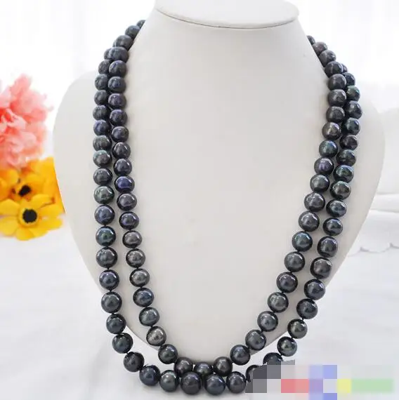 

song voge gem nanJ0887 black round Freshwater cultured pearl necklace