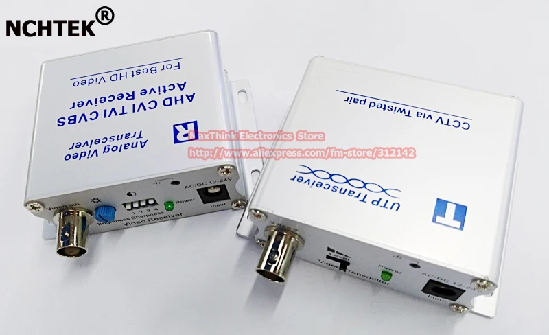 

1 CH Video Balun via Twisted Pair UTP Transceiver Connector for CCTV Cameras, BNC, Cat5 UTP 1pair
