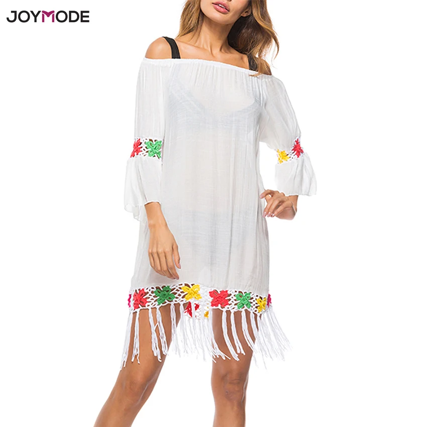 Женская пикантная Пляжная накидка JOYMODE парео винтажная купальная одежда с