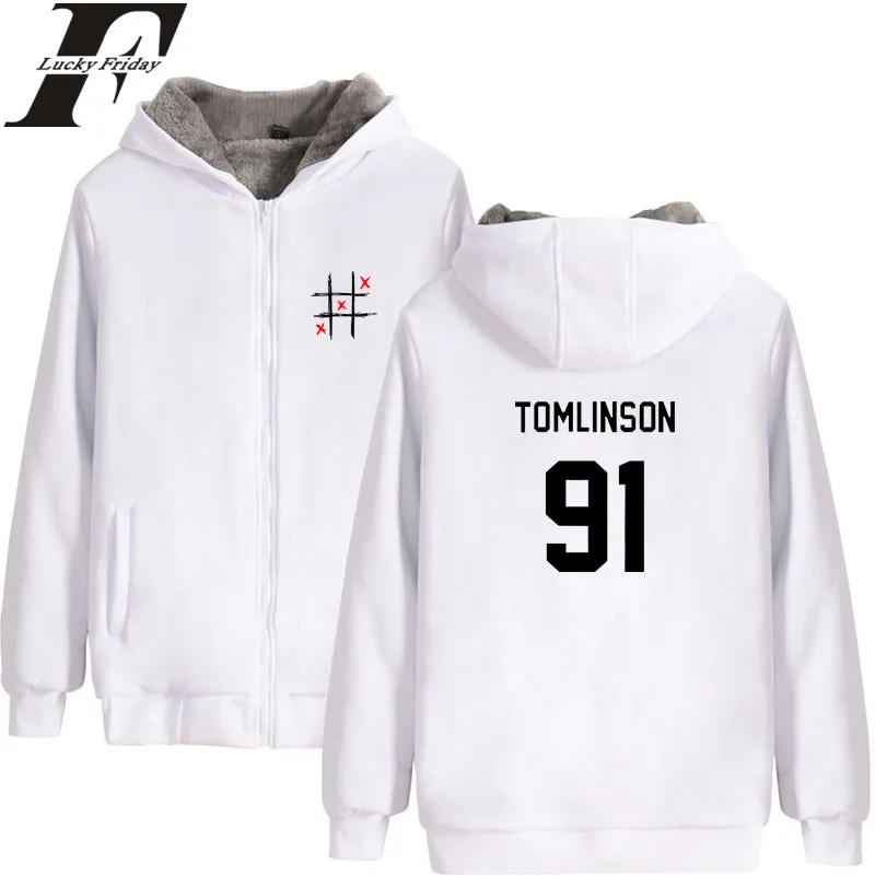 LUCKYFRIDAYF Louis Tomlinson One Direction Hoodies Women Thicker Winter Coats 2018 Sweatshirt Man/Women Female Zipper Clothes