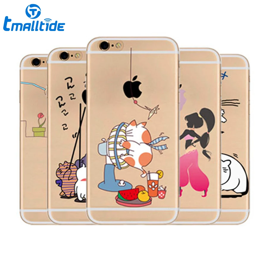 Tmalltide чехол для телефона Iphone 7 8 plus X прозрачным рисунком Грязезащищенная