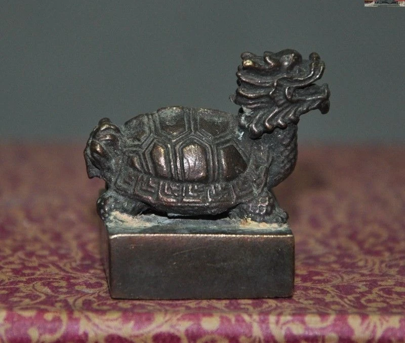 4 CM China Pure Brass zodiac Animal mouse mice Rat Sculpture seal stamper signet