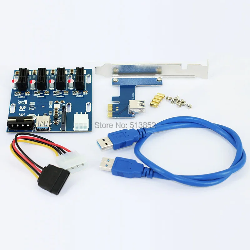 1 к 4 PCI Express новинка PCIe 1X слоты переходная карта Mini ITX на внешний e слота ad XXM8|pcie 1x|riser