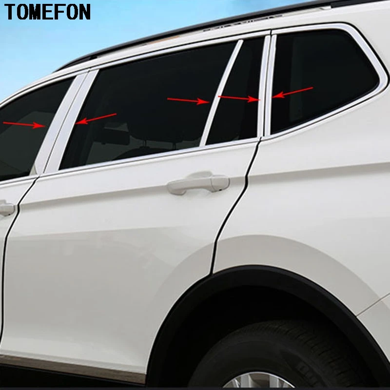 

Stainless Steel For Volkswagen VW Tiguan Second Generation 2017 2018 Side Door Window Frame Center Pillars B+C Cover Trims