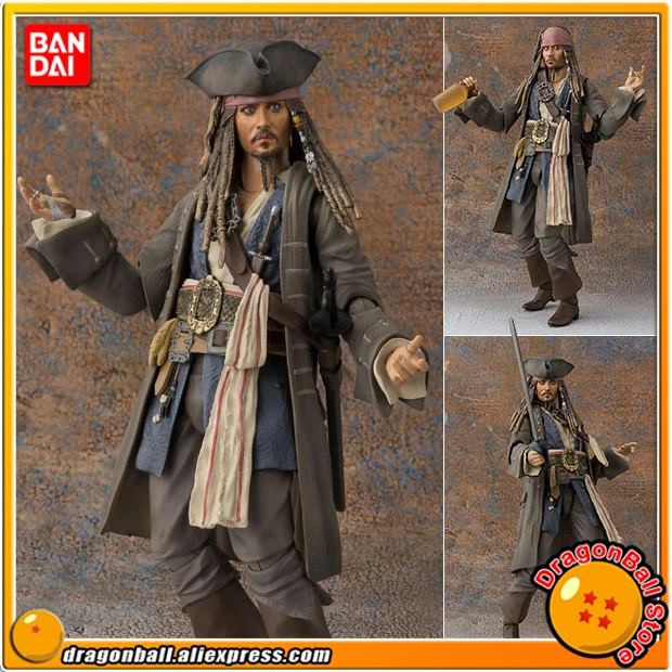 100% Оригинальный BANDAI Tamashi Наций S.H.Figuarts фигурку CaptainJack|action figure|pirates of caribbeanpirates the