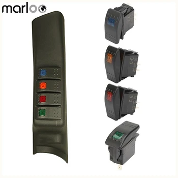 

Marloo Left Hand Drive A Pillar Switch Panel Pod Kit with 4 LED Boat Rocker Switches Combo For Jeep Wrangler JK 2007-2017